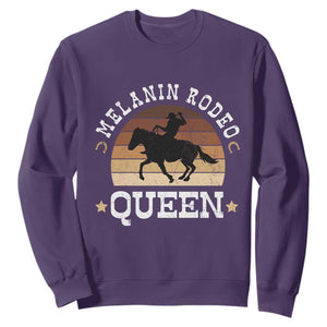 Melanin Rodeo Queen Sweatshirt Cowgirl Riding Horse African American Cowgirls Retro TS02 Purple Print Your Wear