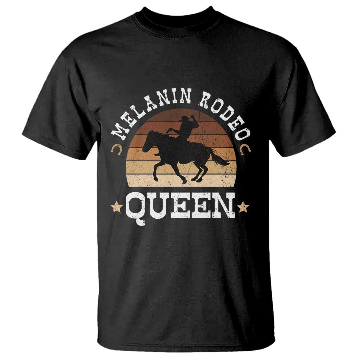 Melanin Rodeo Queen T Shirt Cowgirl Riding Horse African American Cowgirls Retro TS02 Black Print Your Wear