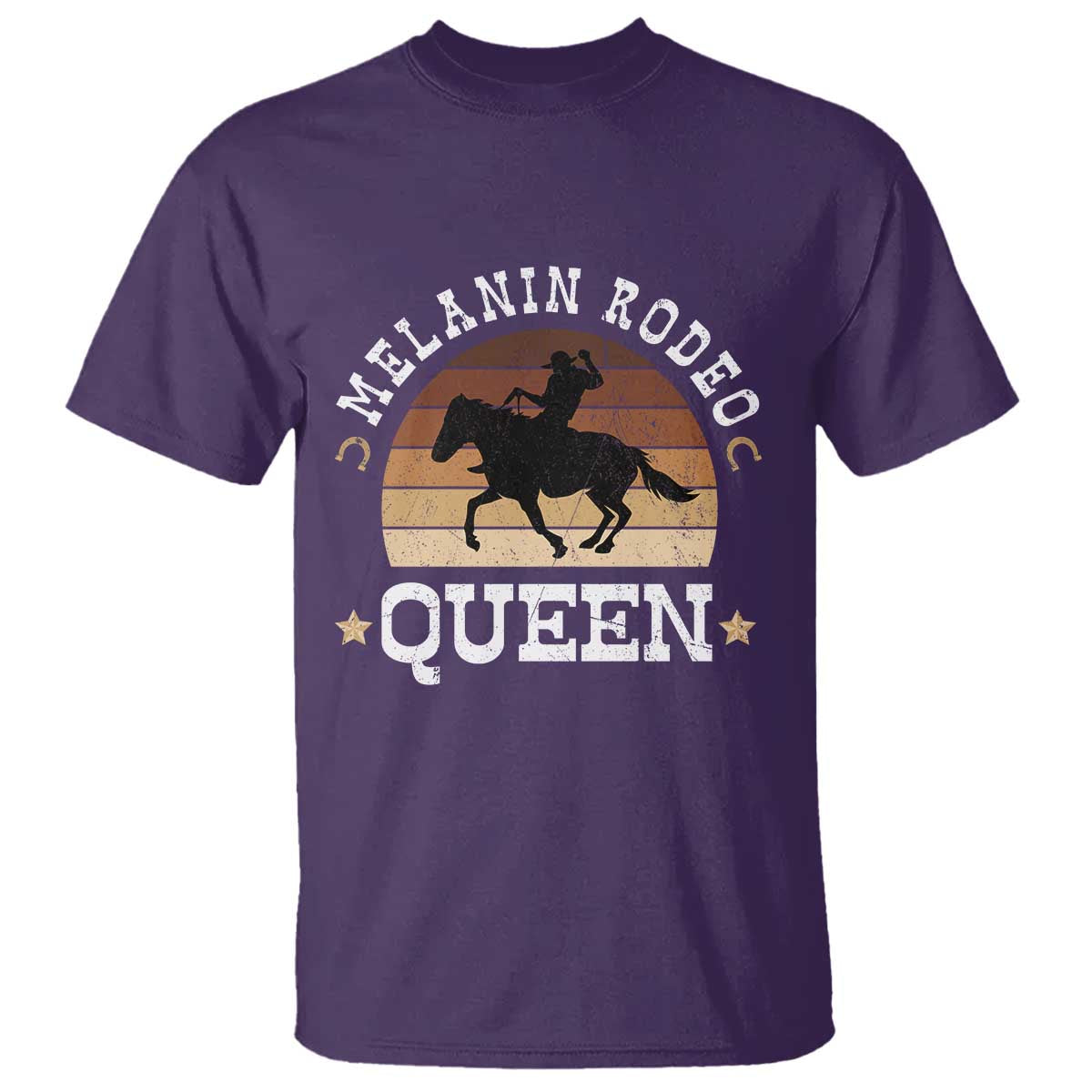 Melanin Rodeo Queen T Shirt Cowgirl Riding Horse African American Cowgirls Retro TS02 Purple Print Your Wear