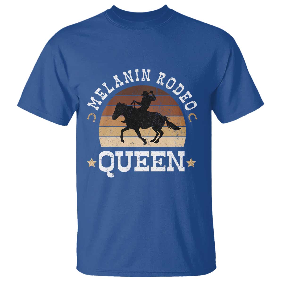 Melanin Rodeo Queen T Shirt Cowgirl Riding Horse African American Cowgirls Retro TS02 Royal Blue Print Your Wear