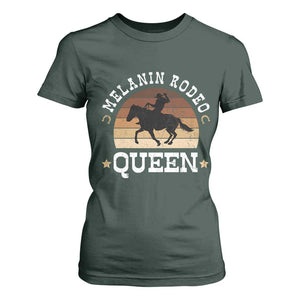 Melanin Rodeo Queen T Shirt For Women Cowgirl Riding Horse African American Cowgirls Retro TS02 Dark Forest Green Print Your Wear