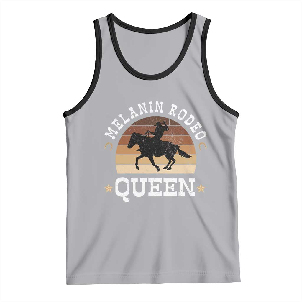 Melanin Rodeo Queen Tank Top Cowgirl Riding Horse African American Cowgirls Retro TS02 Athletic Heather Black Print Your Wear