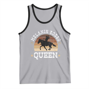 Melanin Rodeo Queen Tank Top Cowgirl Riding Horse African American Cowgirls Retro TS02 Athletic Heather Black Print Your Wear