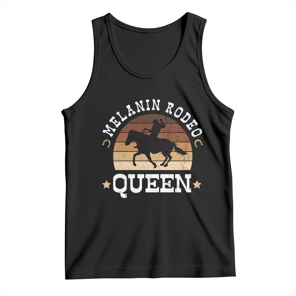 Melanin Rodeo Queen Tank Top Cowgirl Riding Horse African American Cowgirls Retro TS02 Black Print Your Wear