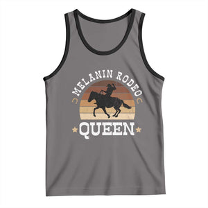 Melanin Rodeo Queen Tank Top Cowgirl Riding Horse African American Cowgirls Retro TS02 Deep Heather Black Print Your Wear
