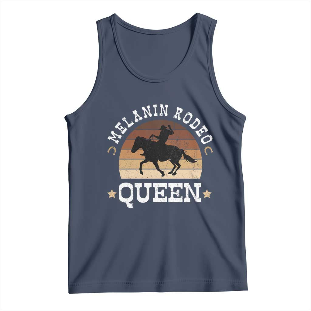 Melanin Rodeo Queen Tank Top Cowgirl Riding Horse African American Cowgirls Retro TS02 Navy Print Your Wear