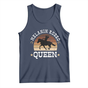 Melanin Rodeo Queen Tank Top Cowgirl Riding Horse African American Cowgirls Retro TS02 Navy Print Your Wear