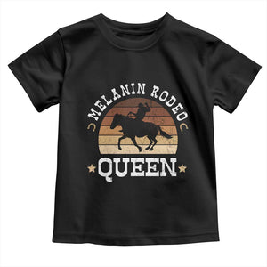 Melanin Rodeo Queen Toddler T Shirt Cowgirl Riding Horse African American Cowgirls Retro TS02 Black Print Your Wear