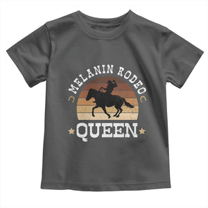 Melanin Rodeo Queen Toddler T Shirt Cowgirl Riding Horse African American Cowgirls Retro TS02 Dark Heather Print Your Wear