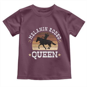 Melanin Rodeo Queen Toddler T Shirt Cowgirl Riding Horse African American Cowgirls Retro TS02 Maroon Print Your Wear