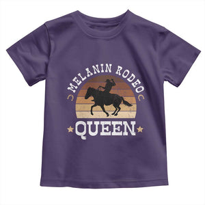 Melanin Rodeo Queen Toddler T Shirt Cowgirl Riding Horse African American Cowgirls Retro TS02 Purple Print Your Wear