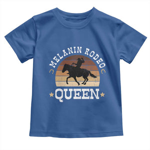 Melanin Rodeo Queen Toddler T Shirt Cowgirl Riding Horse African American Cowgirls Retro TS02 Royal Blue Print Your Wear