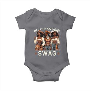 Melanin Cowgirl Swag Baby Onesie Cool African American Cowgirls Black History TS02 Charcoal Print Your Wear