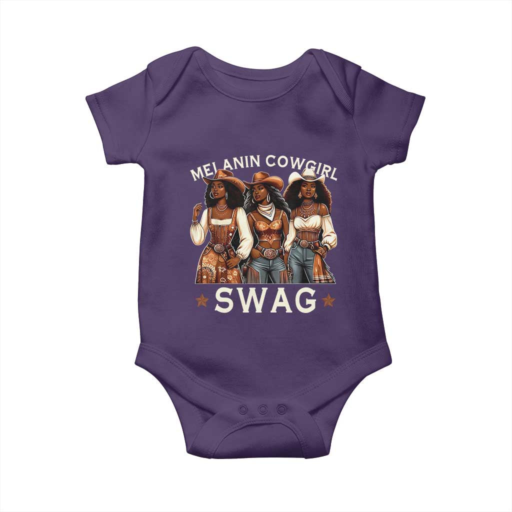 Melanin Cowgirl Swag Baby Onesie Cool African American Cowgirls Black History TS02 Purple Print Your Wear