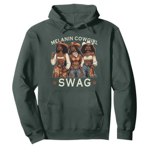 Melanin Cowgirl Swag Hoodie Cool African American Cowgirls Black History TS02 Dark Forest Green Print Your Wear