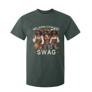 Melanin Cowgirl Swag T Shirt For Kid Cool African American Cowgirls Black History TS02 Dark Forest Green Print Your Wear