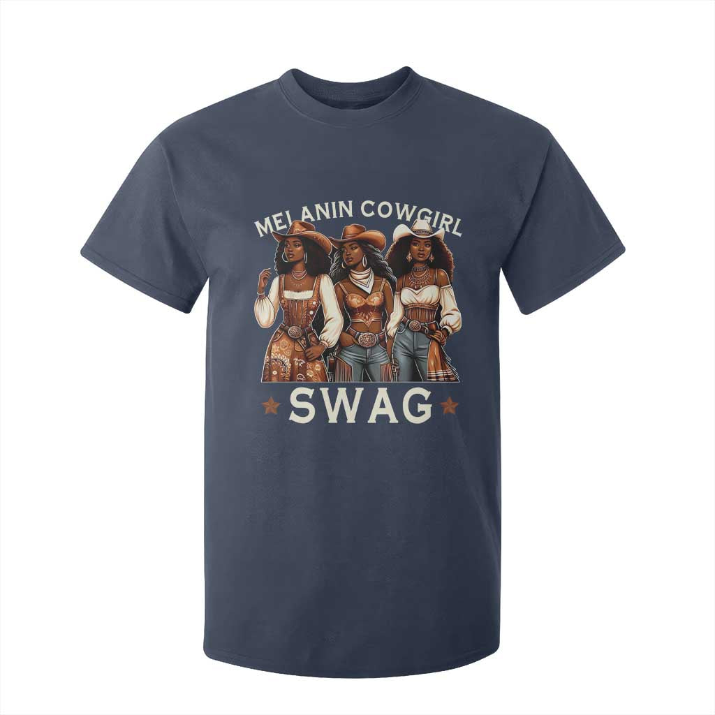 Melanin Cowgirl Swag T Shirt For Kid Cool African American Cowgirls Black History TS02 Navy Print Your Wear