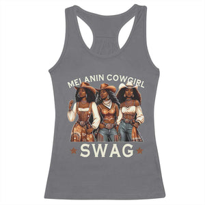 Melanin Cowgirl Swag Racerback Tank Top Cool African American Cowgirls Black History TS02 Charcoal Print Your Wear