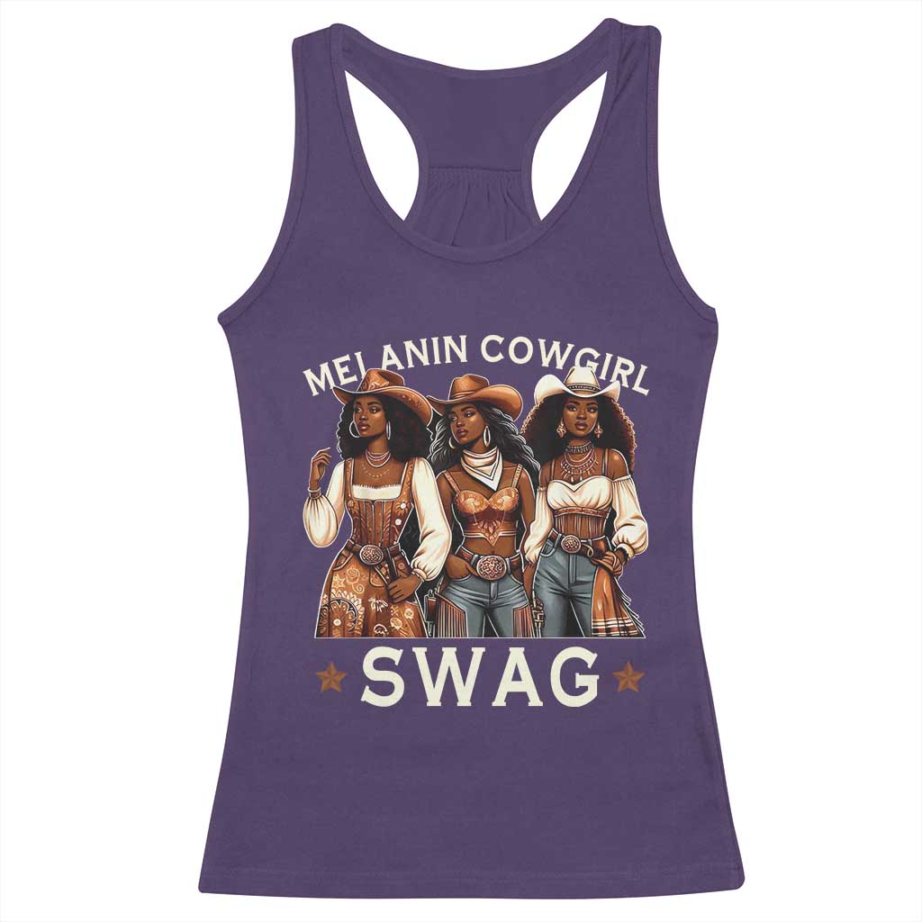 Melanin Cowgirl Swag Racerback Tank Top Cool African American Cowgirls Black History TS02 Purple Print Your Wear