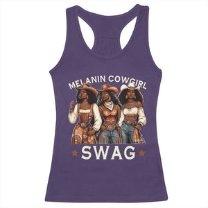 Melanin Cowgirl Swag Racerback Tank Top Cool African American Cowgirls Black History TS02 Purple Print Your Wear