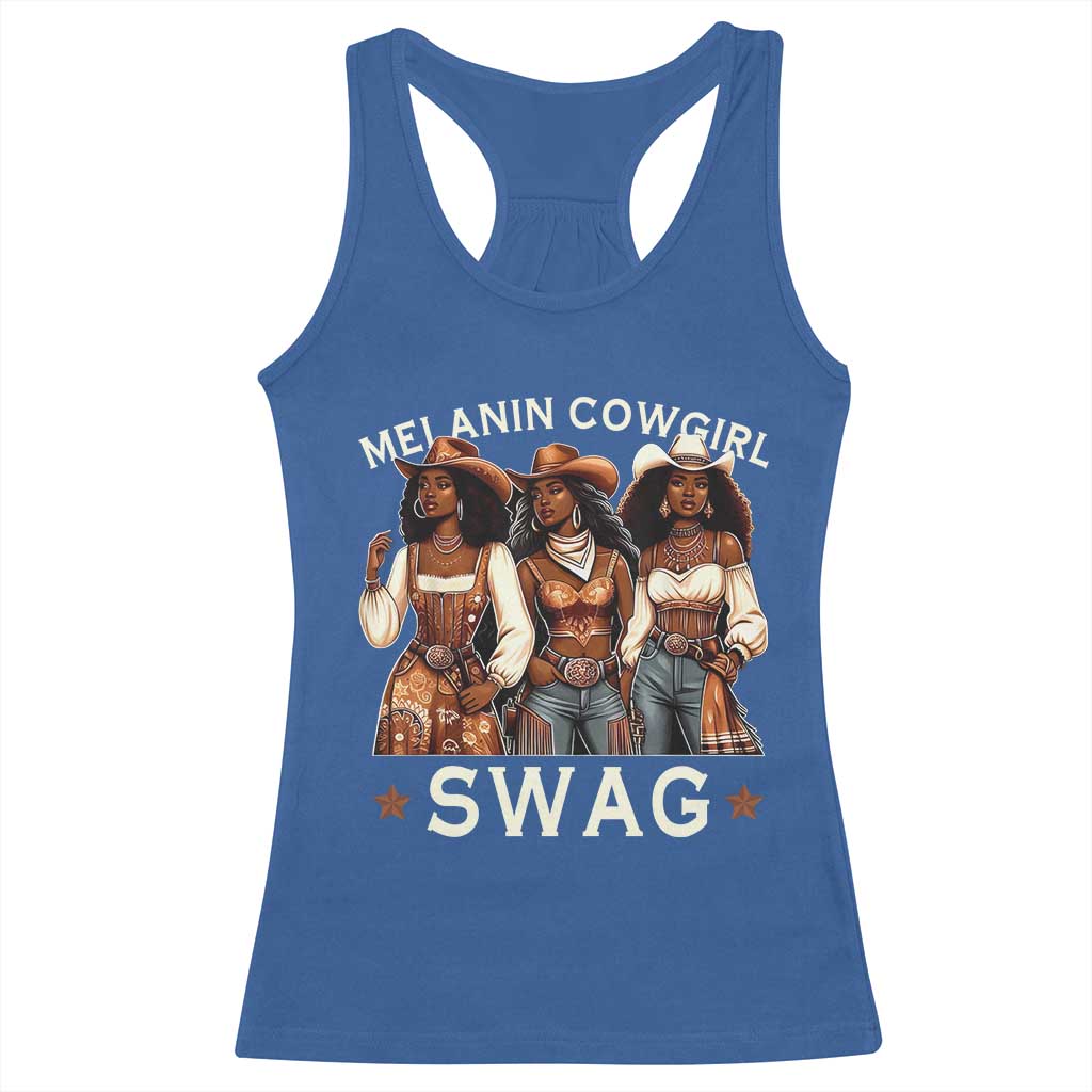 Melanin Cowgirl Swag Racerback Tank Top Cool African American Cowgirls Black History TS02 Royal Blue Print Your Wear