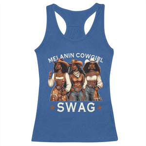 Melanin Cowgirl Swag Racerback Tank Top Cool African American Cowgirls Black History TS02 Royal Blue Print Your Wear