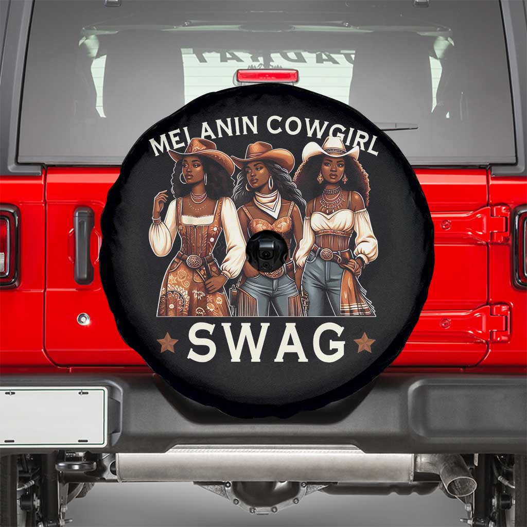 Melanin Cowgirl Swag Spare Tire Cover Cool African American Cowgirls Black History TS02 Black Print Your Wear