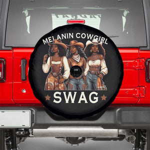 Melanin Cowgirl Swag Spare Tire Cover Cool African American Cowgirls Black History TS02 Black Print Your Wear