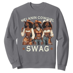 Melanin Cowgirl Swag Sweatshirt Cool African American Cowgirls Black History TS02 Charcoal Print Your Wear
