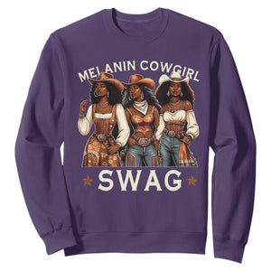 Melanin Cowgirl Swag Sweatshirt Cool African American Cowgirls Black History TS02 Purple Print Your Wear