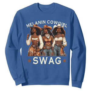 Melanin Cowgirl Swag Sweatshirt Cool African American Cowgirls Black History TS02 Royal Blue Print Your Wear