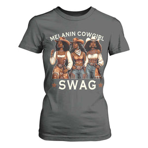 Melanin Cowgirl Swag T Shirt For Women Cool African American Cowgirls Black History TS02 Dark Heather Print Your Wear