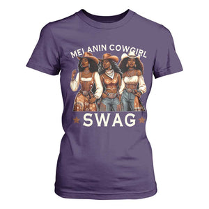 Melanin Cowgirl Swag T Shirt For Women Cool African American Cowgirls Black History TS02 Purple Print Your Wear