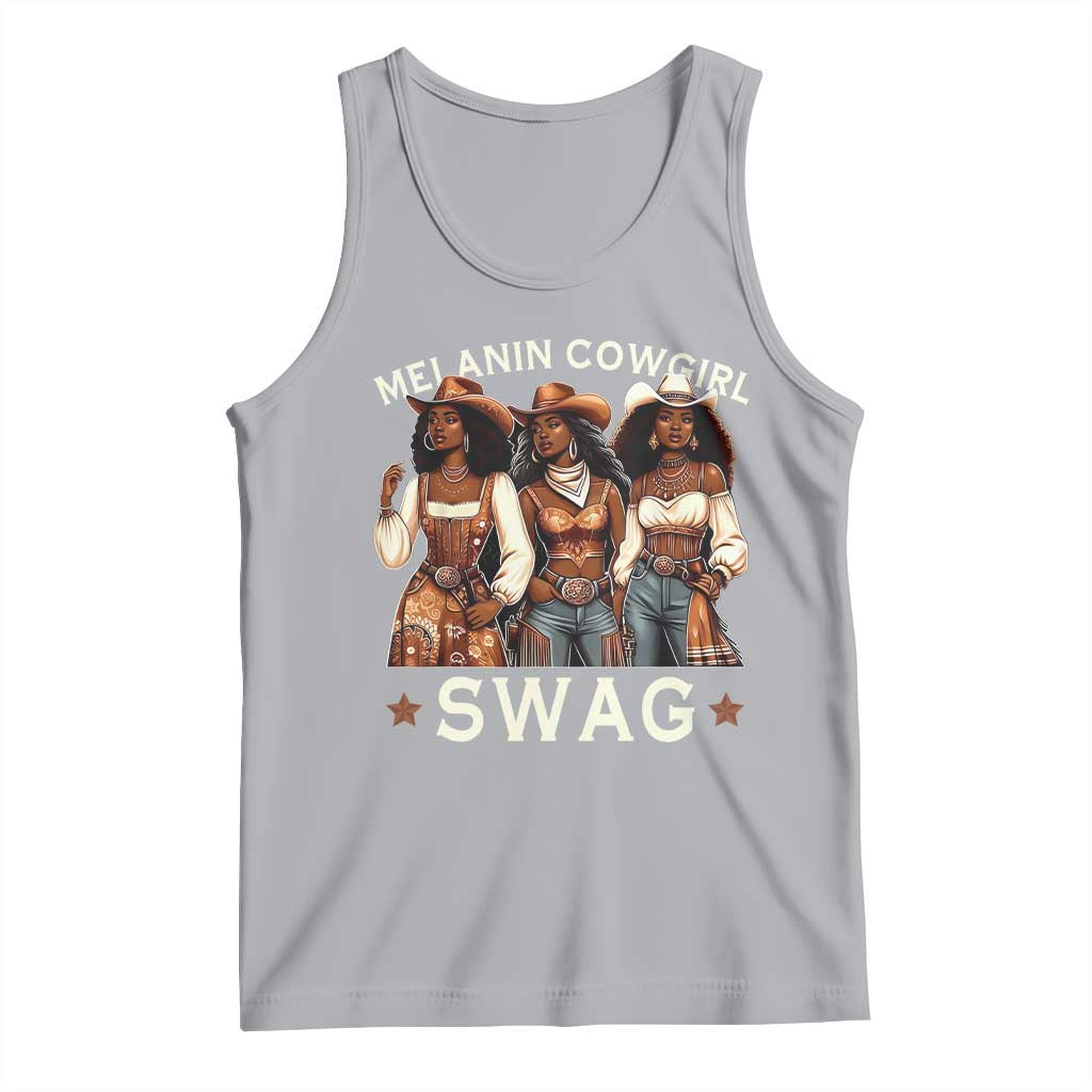 Melanin Cowgirl Swag Tank Top Cool African American Cowgirls Black History TS02 Athletic Heather Print Your Wear