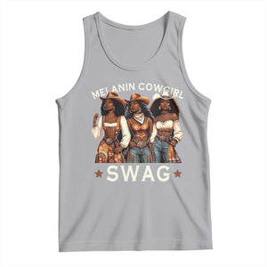 Melanin Cowgirl Swag Tank Top Cool African American Cowgirls Black History TS02 Athletic Heather Print Your Wear
