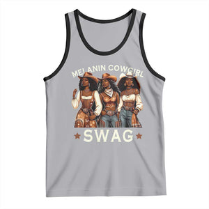 Melanin Cowgirl Swag Tank Top Cool African American Cowgirls Black History TS02 Athletic Heather Black Print Your Wear