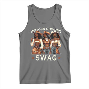 Melanin Cowgirl Swag Tank Top Cool African American Cowgirls Black History TS02 Black Heather Print Your Wear