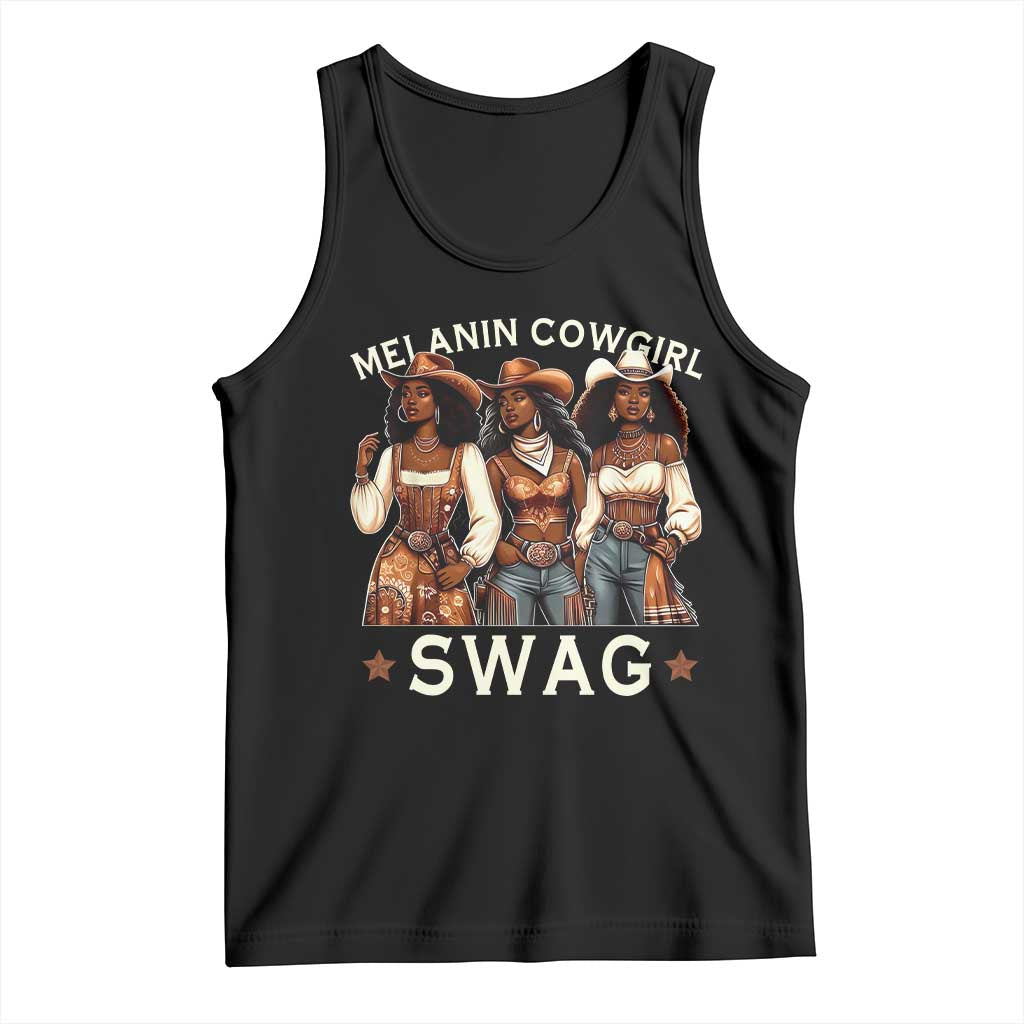 Melanin Cowgirl Swag Tank Top Cool African American Cowgirls Black History TS02 Black Print Your Wear