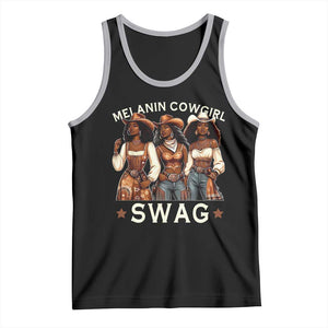Melanin Cowgirl Swag Tank Top Cool African American Cowgirls Black History TS02 Black Athletic Heather Print Your Wear