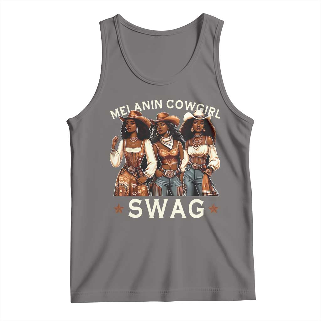 Melanin Cowgirl Swag Tank Top Cool African American Cowgirls Black History TS02 Deep Heather Print Your Wear