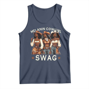 Melanin Cowgirl Swag Tank Top Cool African American Cowgirls Black History TS02 Navy Print Your Wear