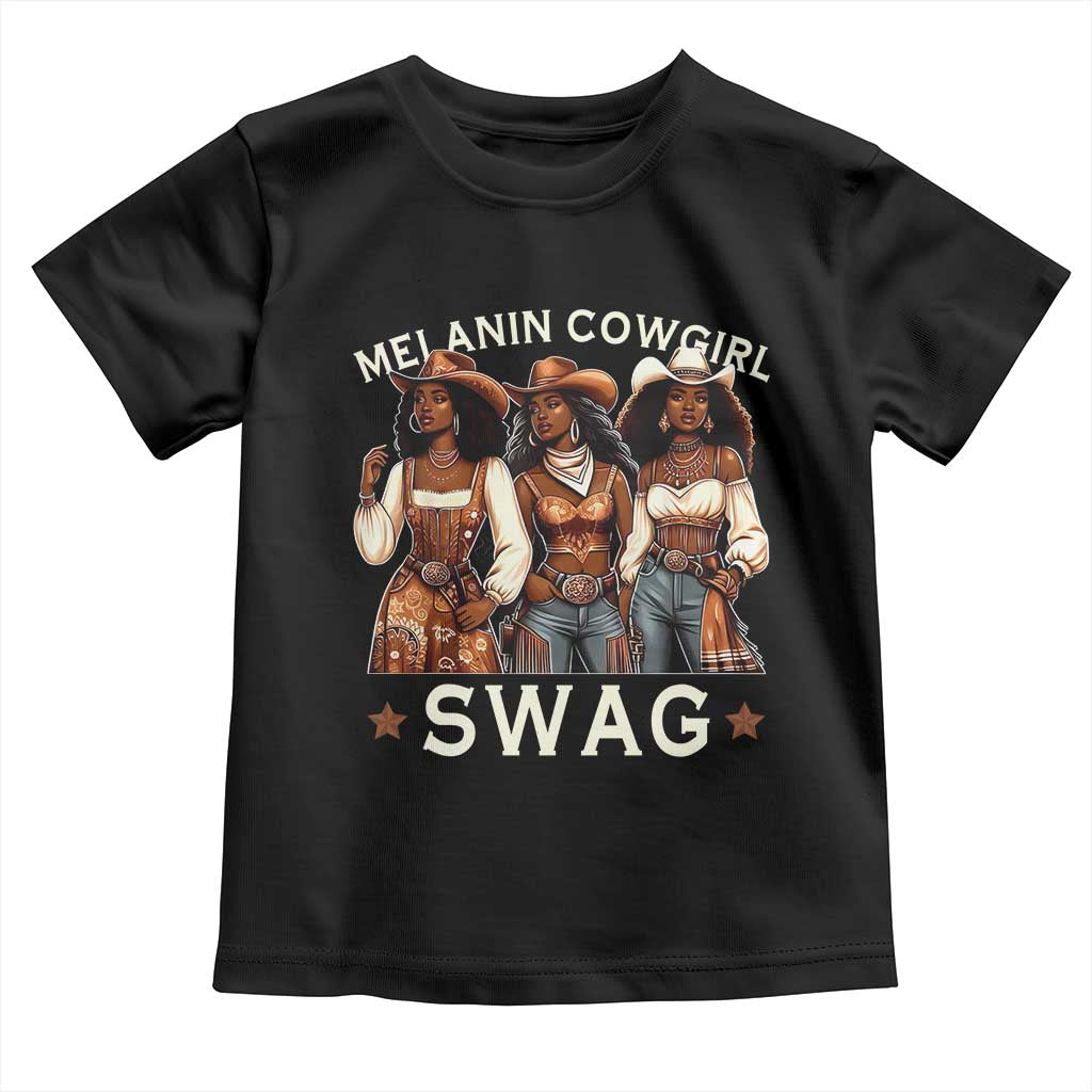 Melanin Cowgirl Swag Toddler T Shirt Cool African American Cowgirls Black History TS02 Black Print Your Wear