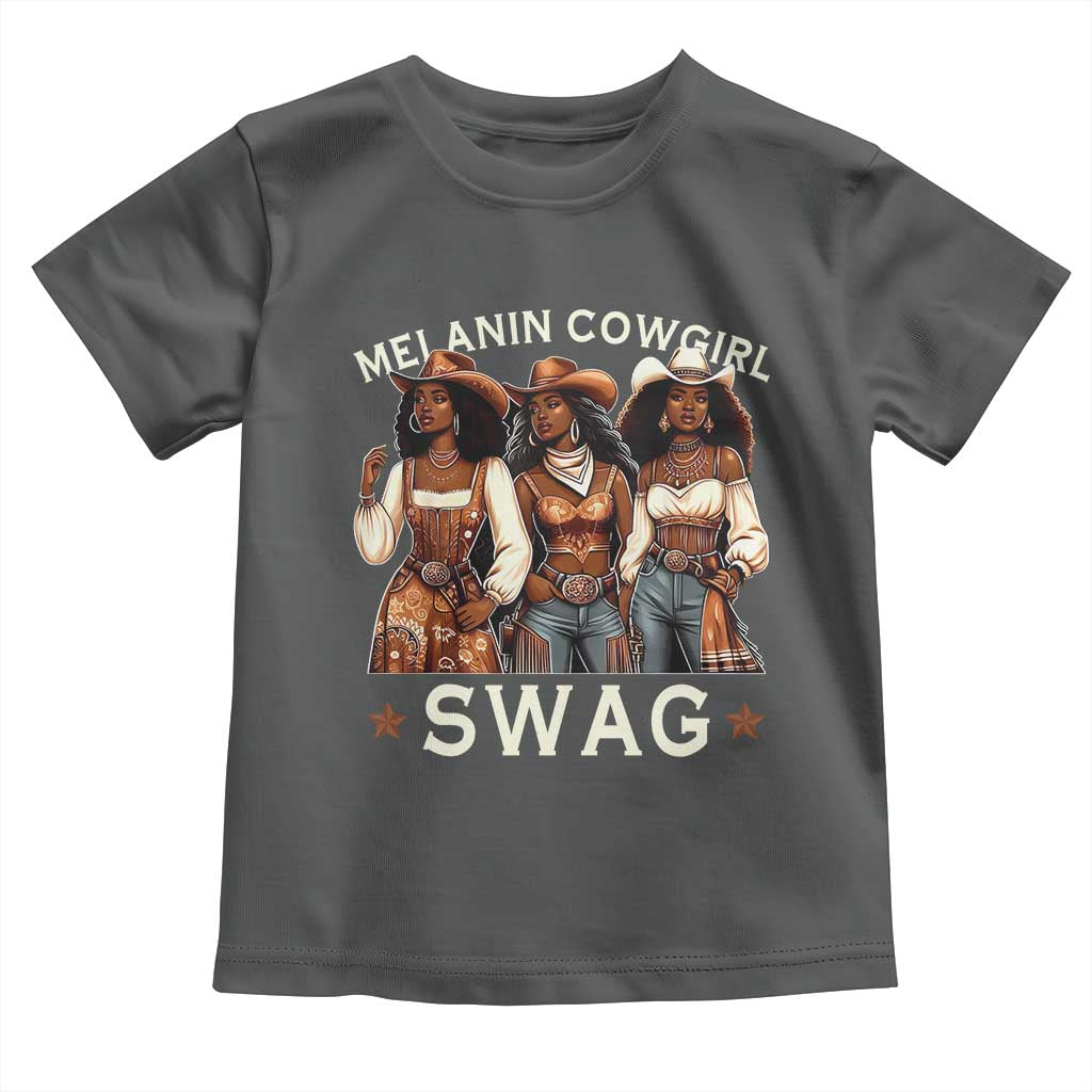 Melanin Cowgirl Swag Toddler T Shirt Cool African American Cowgirls Black History TS02 Dark Heather Print Your Wear