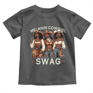 Melanin Cowgirl Swag Toddler T Shirt Cool African American Cowgirls Black History TS02 Dark Heather Print Your Wear