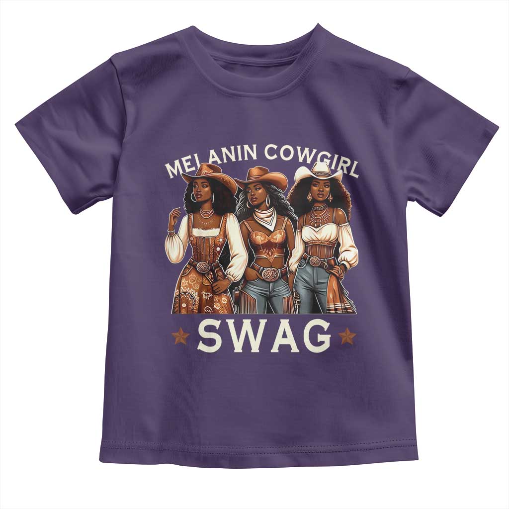 Melanin Cowgirl Swag Toddler T Shirt Cool African American Cowgirls Black History TS02 Purple Print Your Wear