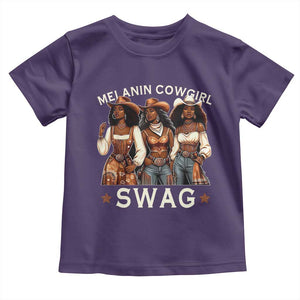 Melanin Cowgirl Swag Toddler T Shirt Cool African American Cowgirls Black History TS02 Purple Print Your Wear