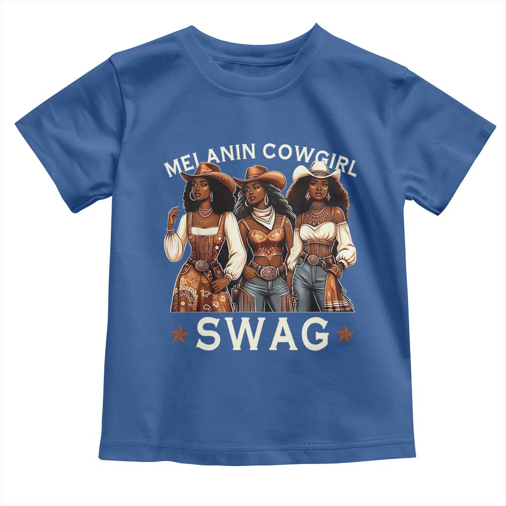 Melanin Cowgirl Swag Toddler T Shirt Cool African American Cowgirls Black History TS02 Royal Blue Print Your Wear
