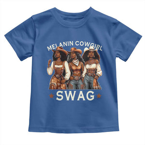 Melanin Cowgirl Swag Toddler T Shirt Cool African American Cowgirls Black History TS02 Royal Blue Print Your Wear