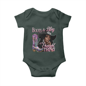 Melanin Cowgirl Baby Onesie Boots & Bling its a Cowgirl Thing Black Cowgirl Melanin TS02 Print Your Wear