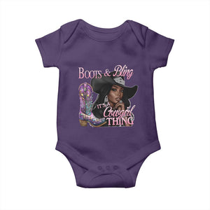 Melanin Cowgirl Baby Onesie Boots & Bling its a Cowgirl Thing Black Cowgirl Melanin TS02 Purple Print Your Wear